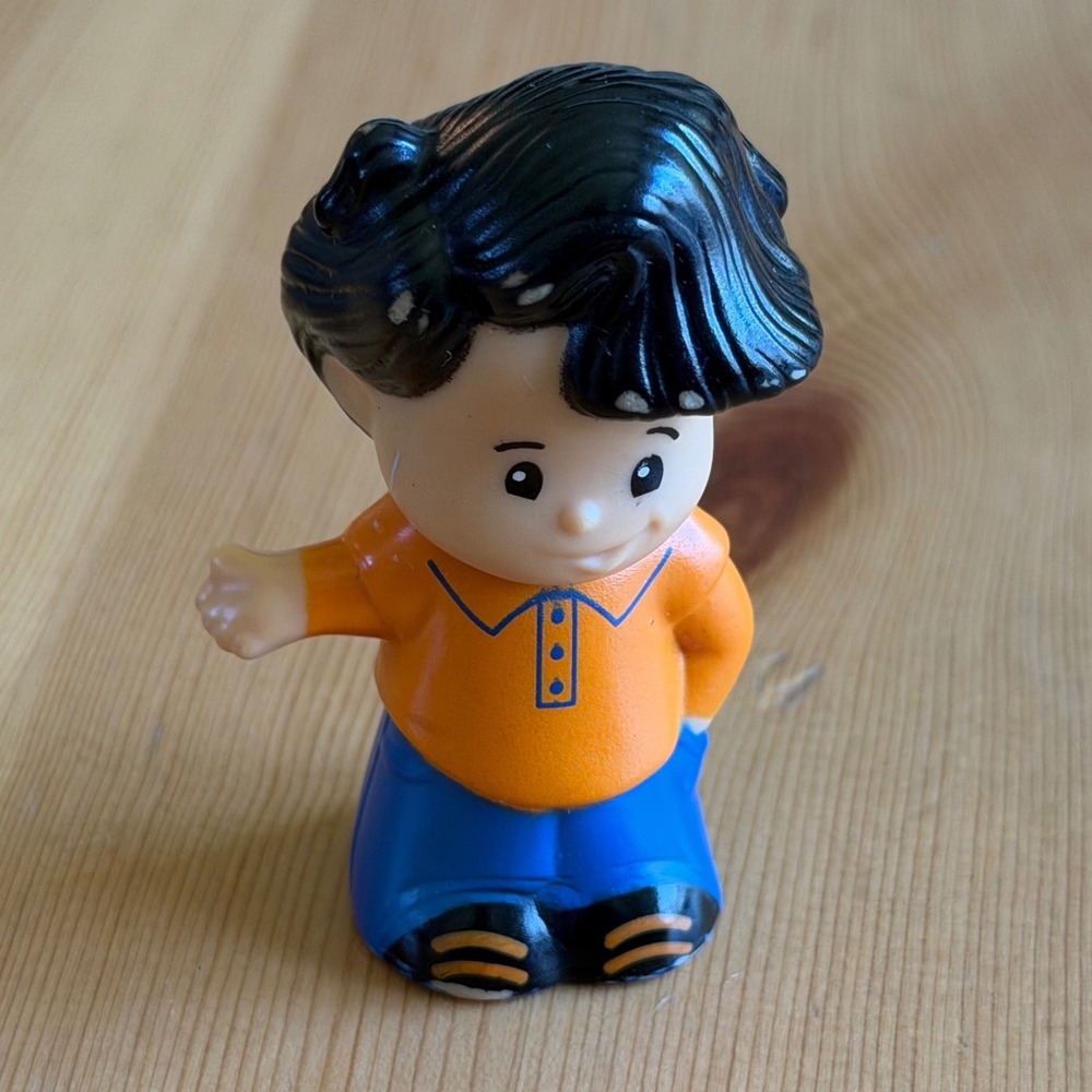 Fisher Price Little People Boy Koby Figure Orange Shirt Blue Pants 2012 Mattel